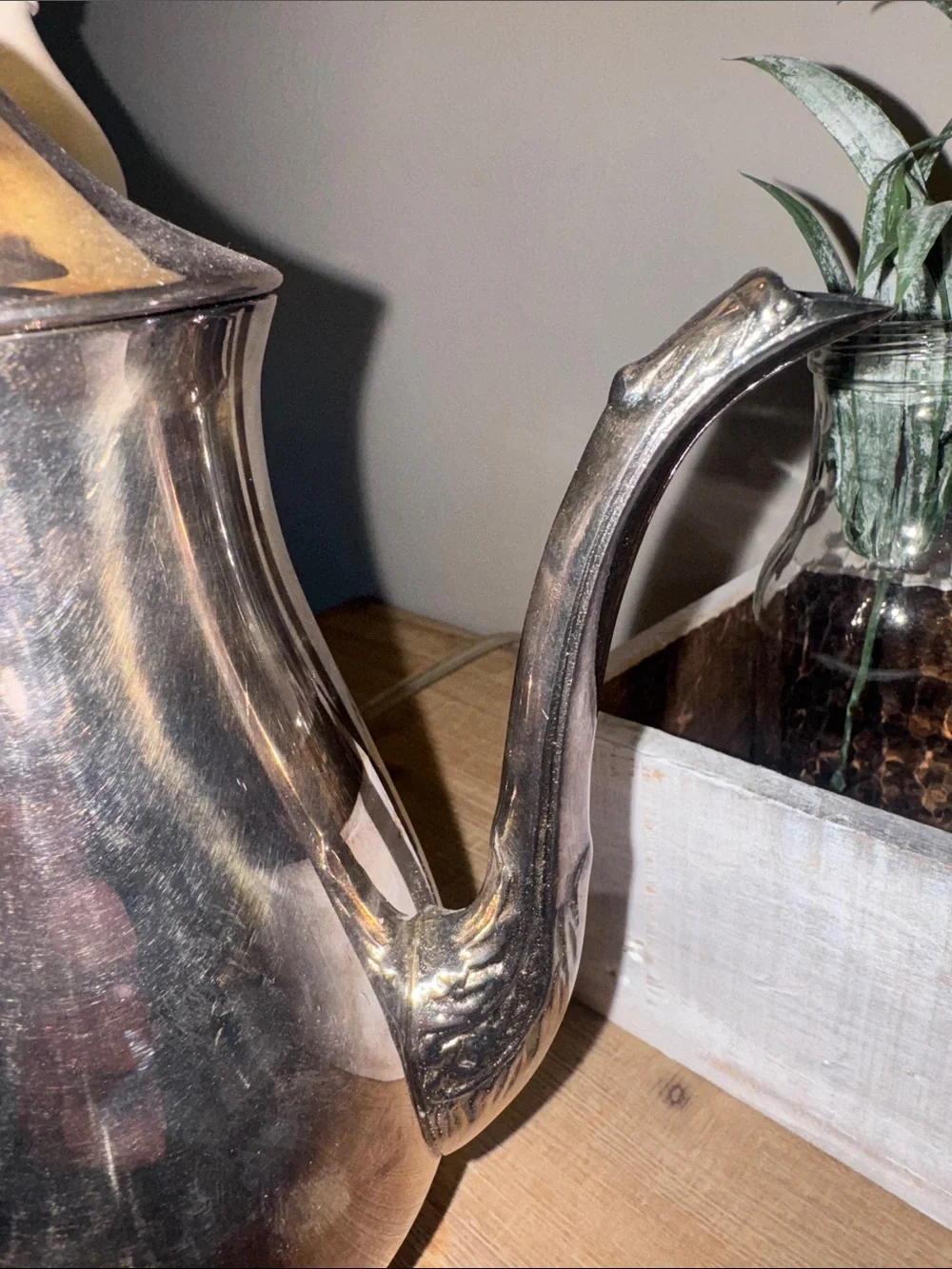 Vintage Victorian-style footed silver-plated coffee pot W. & S. Blackinton Co..